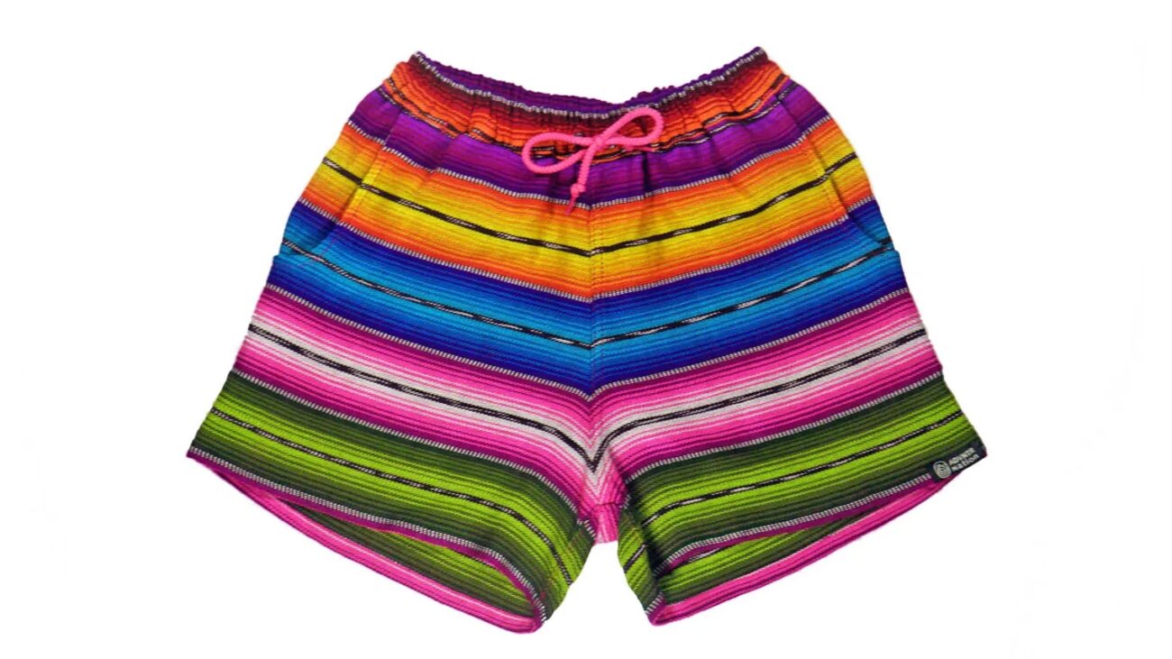 pride-inspired handwoven shorts