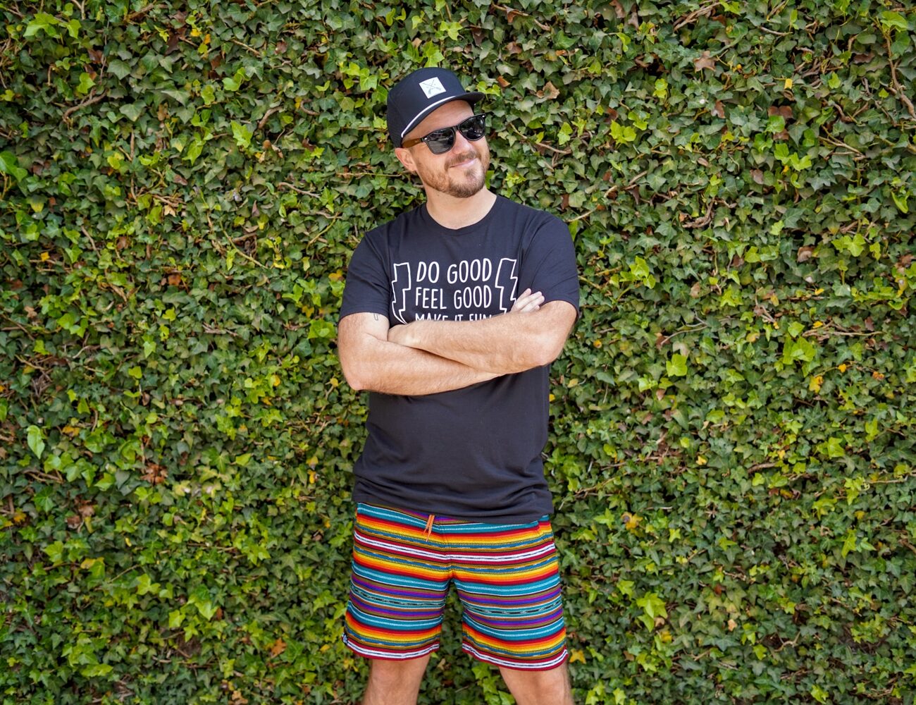 vibrant handwoven shorts